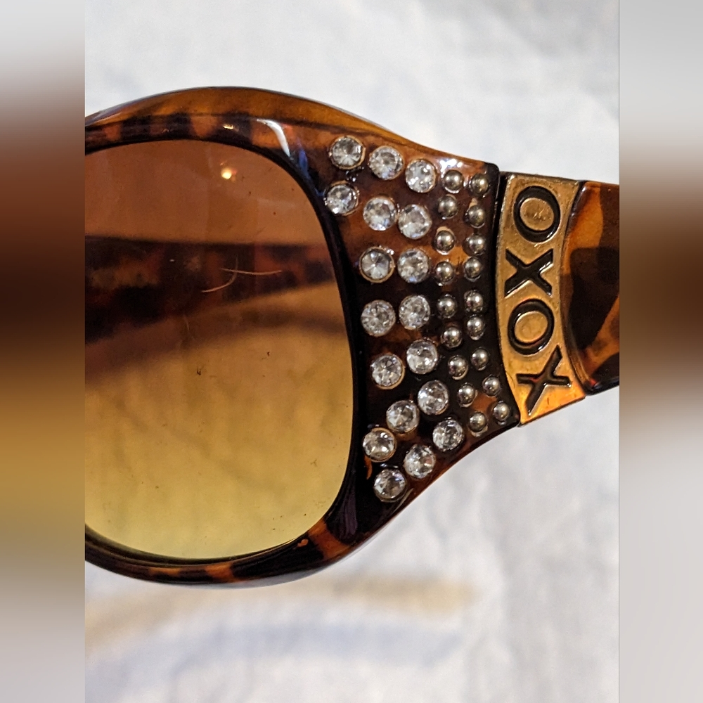 XOXO Authentic Rhinestone Bling Wrap Tortoise Shell Sunglasses